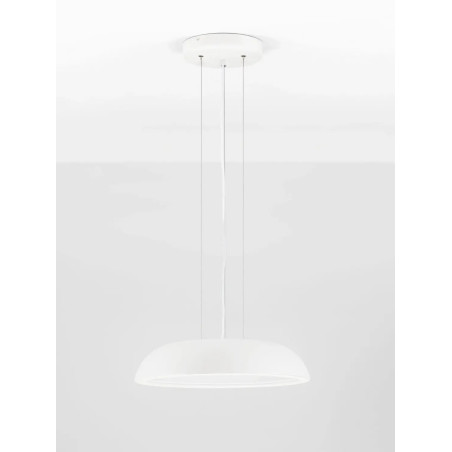 Lampa wisząca minimalistyczna z płaskim kloszem Fossa 45cm triac LED 3000K biała