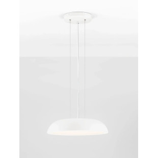 Lampa wisząca minimalistyczna z płaskim kloszem Fossa 45cm triac LED 3000K biała