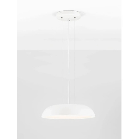 Lampa wisząca minimalistyczna z płaskim kloszem Fossa 45cm triac LED 3000K biała