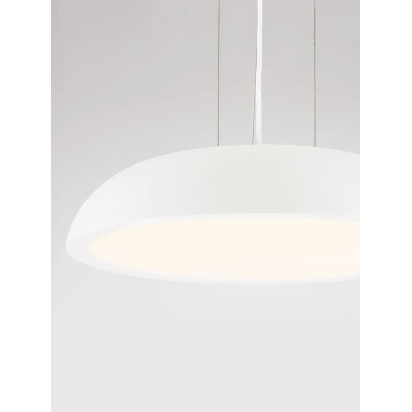 Lampa wisząca minimalistyczna z płaskim kloszem Fossa 45cm triac LED 3000K biała