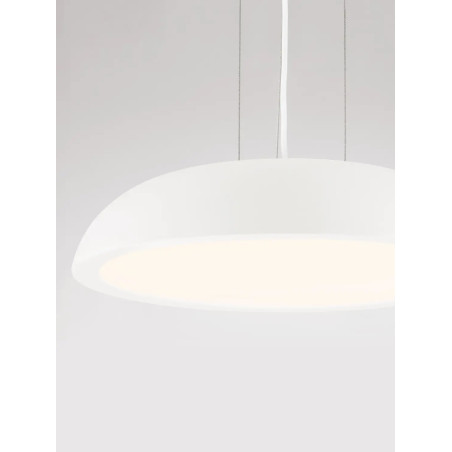 Lampa wisząca minimalistyczna z płaskim kloszem Fossa 45cm triac LED 3000K biała