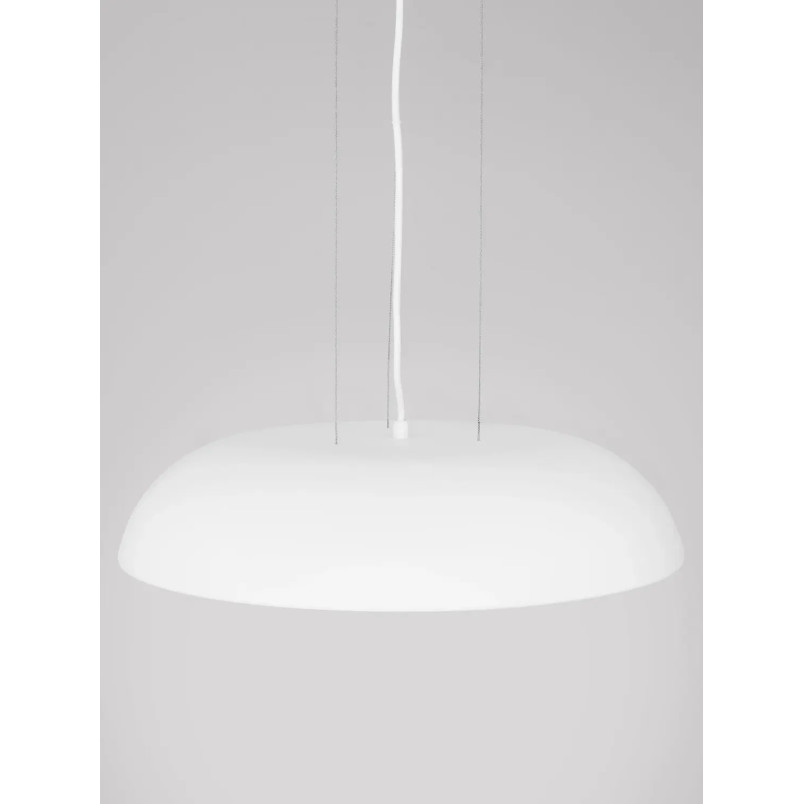 Lampa wisząca minimalistyczna z płaskim kloszem Fossa 45cm triac LED 3000K biała
