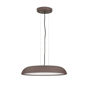 Lampa wisząca minimalistyczna z płaskim kloszem Fossa 60cm triac LED 3000K brązowa