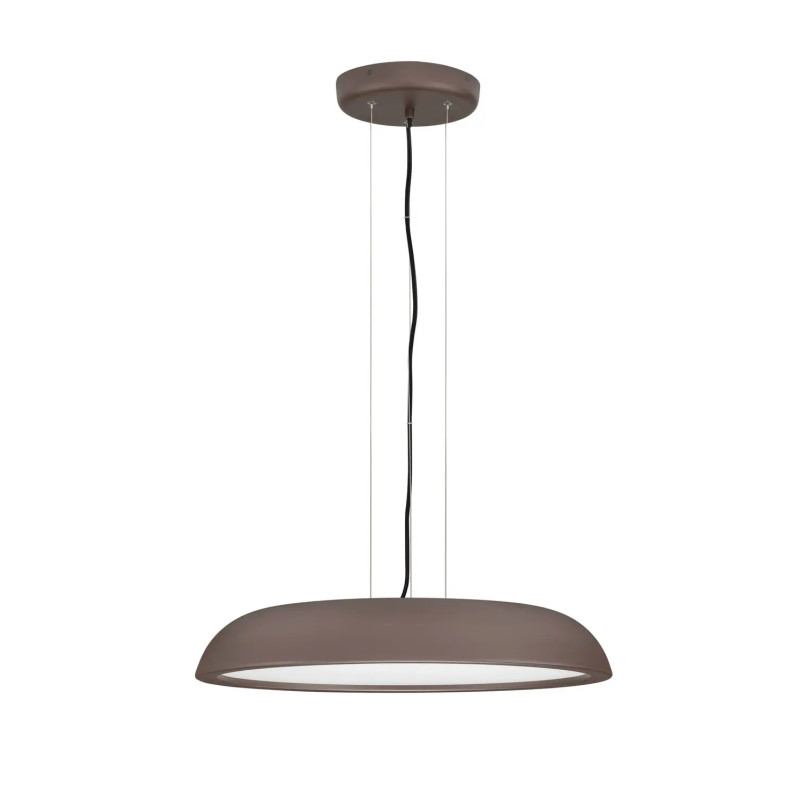Lampa wisząca minimalistyczna z płaskim kloszem Fossa 60cm triac LED 3000K brązowa