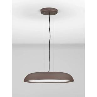 Lampa wisząca minimalistyczna z płaskim kloszem Fossa 60cm triac LED 3000K brązowa
