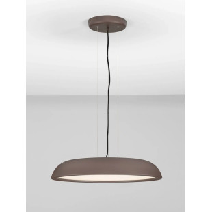 Lampa wisząca minimalistyczna z płaskim kloszem Fossa 60cm triac LED 3000K brązowa
