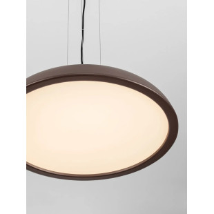 Lampa wisząca minimalistyczna z płaskim kloszem Fossa 60cm triac LED 3000K brązowa
