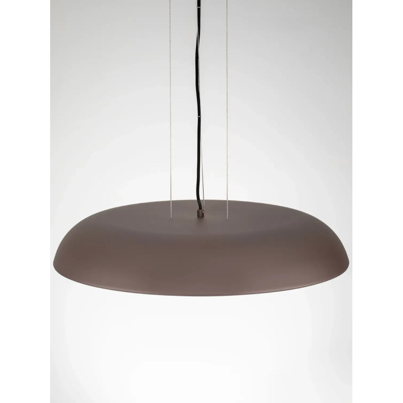 Lampa wisząca minimalistyczna z płaskim kloszem Fossa 60cm triac LED 3000K brązowa