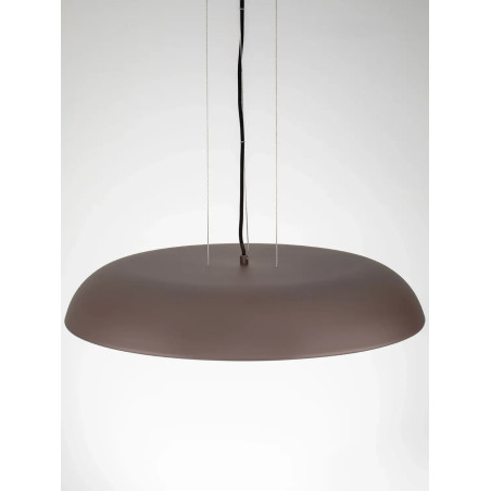 Lampa wisząca minimalistyczna z płaskim kloszem Fossa 60cm triac LED 3000K brązowa