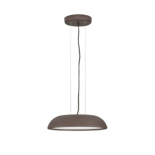 Lampa wisząca minimalistyczna z płaskim kloszem Fossa 45cm triac LED 3000K brązowa