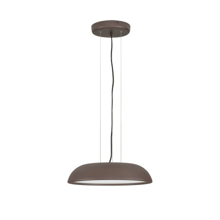 Lampa wisząca minimalistyczna z płaskim kloszem Fossa 45cm triac LED 3000K brązowa