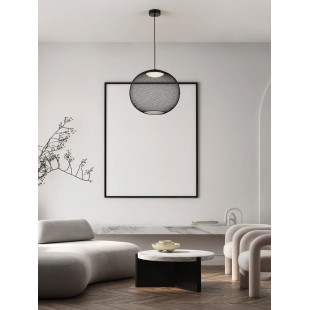 Lampa wisząca ażurowa kula Savino 46cm LED 3000K czarna
