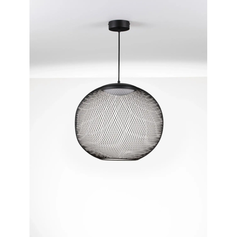 Lampa wisząca ażurowa kula Savino 46cm LED 3000K czarna