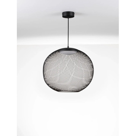 Lampa wisząca ażurowa kula Savino 46cm LED 3000K czarna