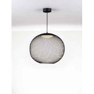 Lampa wisząca ażurowa kula Savino 46cm LED 3000K czarna