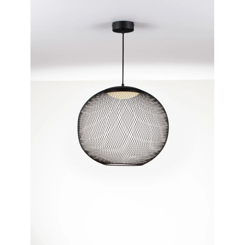 Lampa wisząca ażurowa kula Savino 46cm LED 3000K czarna
