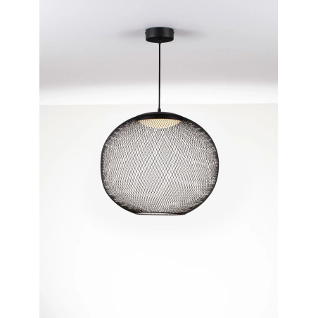 Lampa wisząca ażurowa kula Savino 46cm LED 3000K czarna
