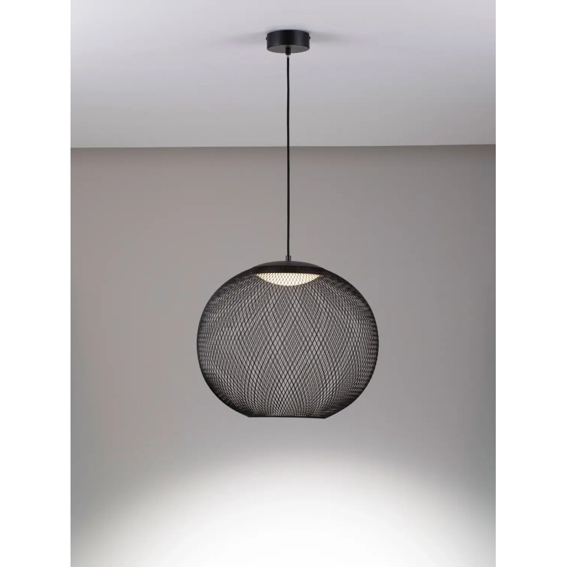 Lampa wisząca ażurowa kula Savino 46cm LED 3000K czarna