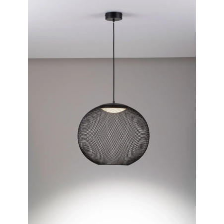 Lampa wisząca ażurowa kula Savino 46cm LED 3000K czarna