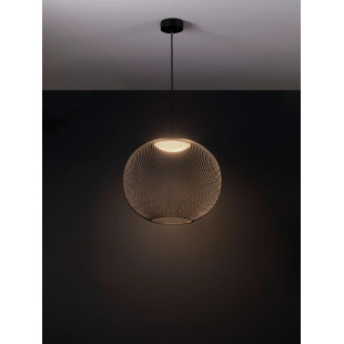 Lampa wisząca ażurowa kula Savino 46cm LED 3000K czarna