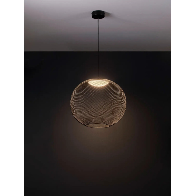 Lampa wisząca ażurowa kula Savino 46cm LED 3000K czarna