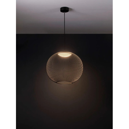 Lampa wisząca ażurowa kula Savino 46cm LED 3000K czarna