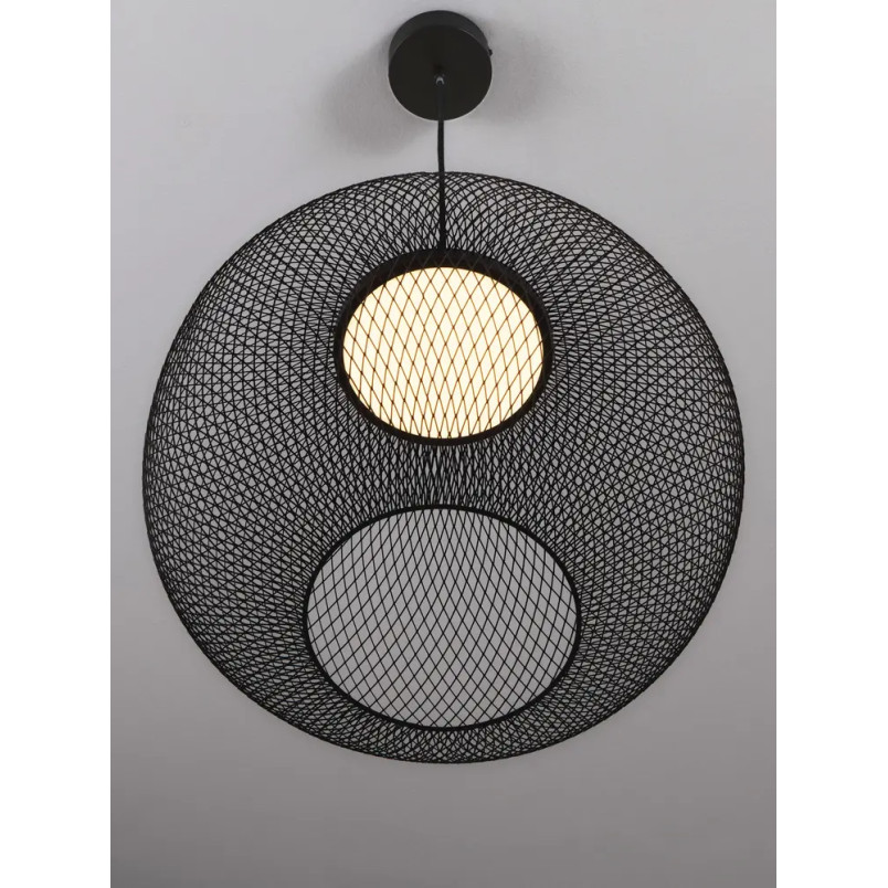 Lampa wisząca ażurowa kula Savino 46cm LED 3000K czarna
