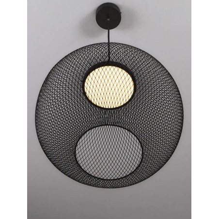 Lampa wisząca ażurowa kula Savino 46cm LED 3000K czarna