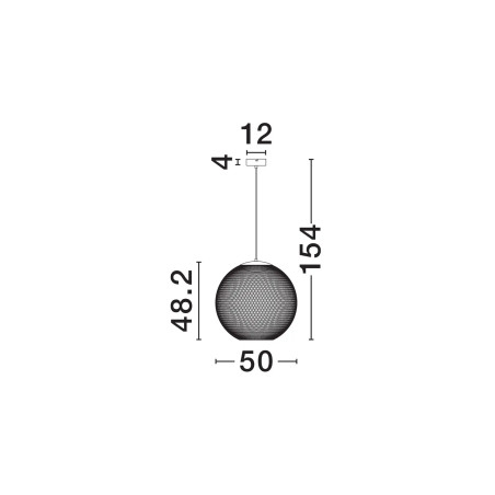 Lampa wisząca ażurowa kula Savino 46cm LED 3000K czarna