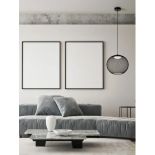 Lampa wisząca ażurowa kula Savino 38cm LED 3000K czarna