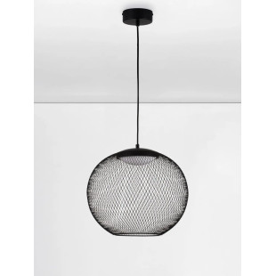Lampa wisząca ażurowa kula Savino 38cm LED 3000K czarna