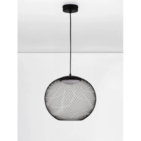 Lampa wisząca ażurowa kula Savino 38cm LED 3000K czarna