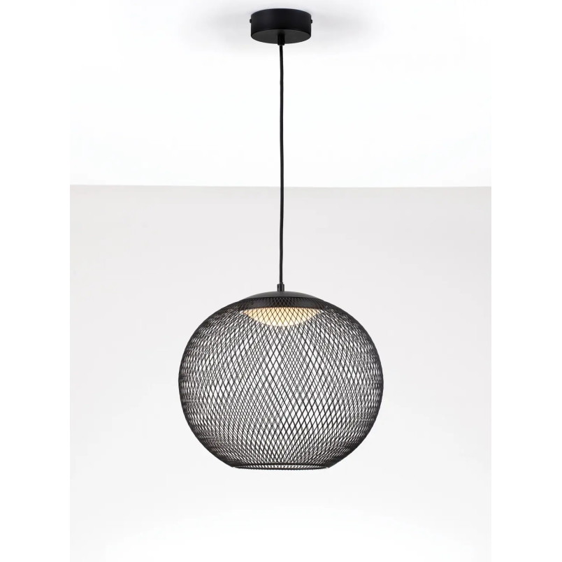 Lampa wisząca ażurowa kula Savino 38cm LED 3000K czarna