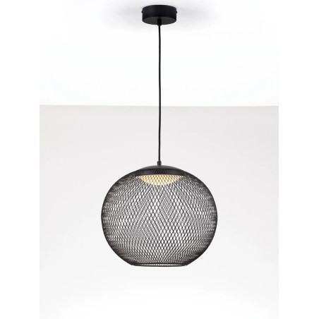 Lampa wisząca ażurowa kula Savino 38cm LED 3000K czarna