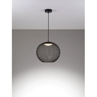Lampa wisząca ażurowa kula Savino 38cm LED 3000K czarna