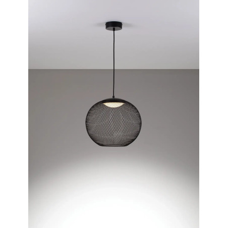 Lampa wisząca ażurowa kula Savino 38cm LED 3000K czarna