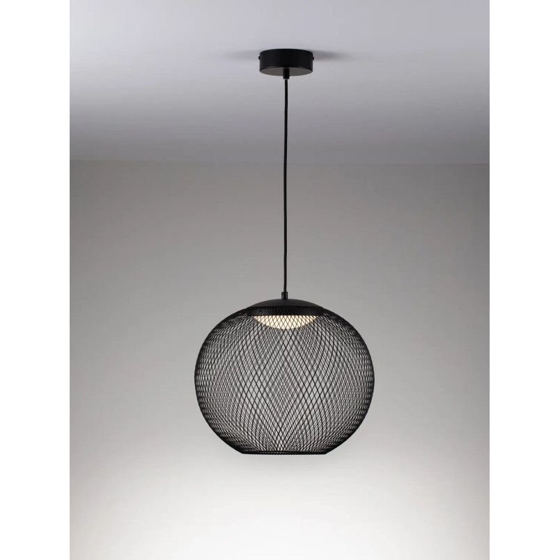 Lampa wisząca ażurowa kula Savino 38cm LED 3000K czarna