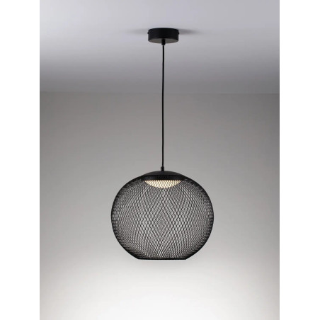 Lampa wisząca ażurowa kula Savino 38cm LED 3000K czarna