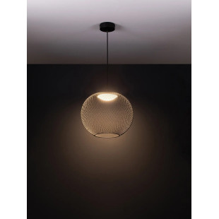 Lampa wisząca ażurowa kula Savino 38cm LED 3000K czarna