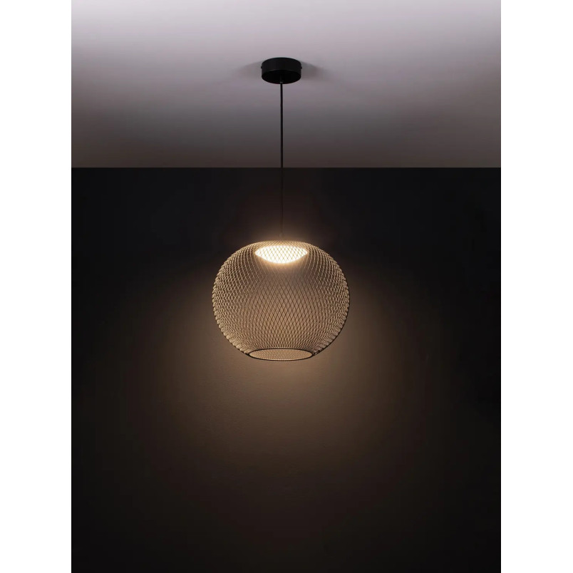 Lampa wisząca ażurowa kula Savino 38cm LED 3000K czarna