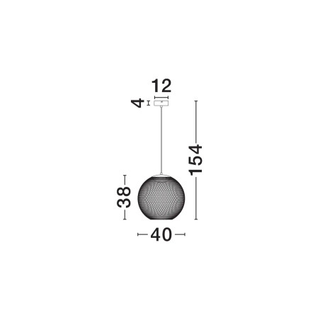 Lampa wisząca ażurowa kula Savino 38cm LED 3000K czarna