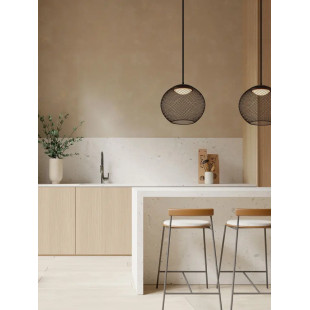 Lampa wisząca ażurowa kula Savino 30cm LED 3000K czarna