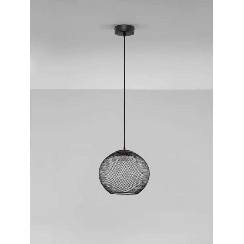 Lampa wisząca ażurowa kula Savino 30cm LED 3000K czarna