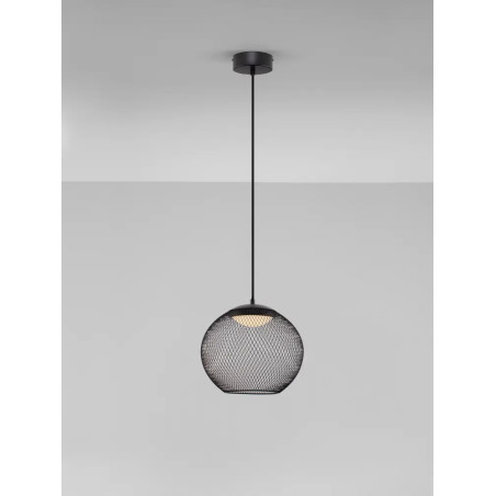 Lampa wisząca ażurowa kula Savino 30cm LED 3000K czarna