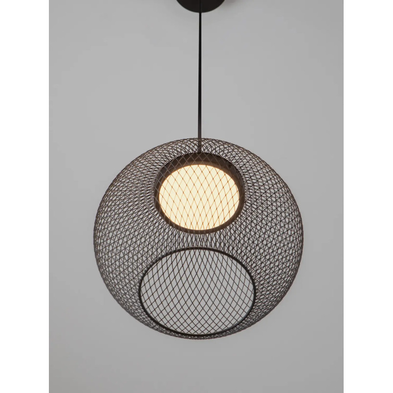 Lampa wisząca ażurowa kula Savino 30cm LED 3000K czarna