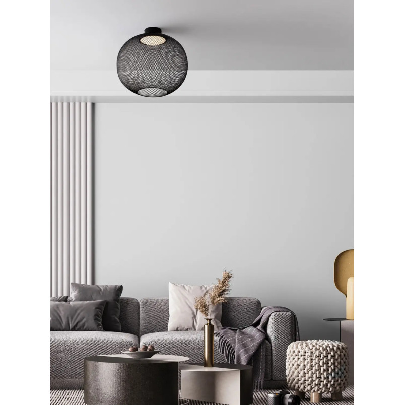 Plafon - ażurowa kula Savino 50cm LED 3000K czarna