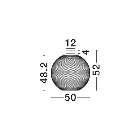 Plafon - ażurowa kula Savino 50cm LED 3000K czarna