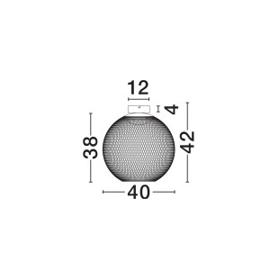 Plafon - ażurowa kula Savino 38cm LED 3000K czarna