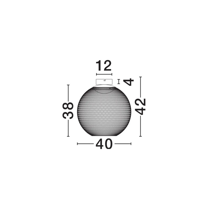 Plafon - ażurowa kula Savino 38cm LED 3000K czarna