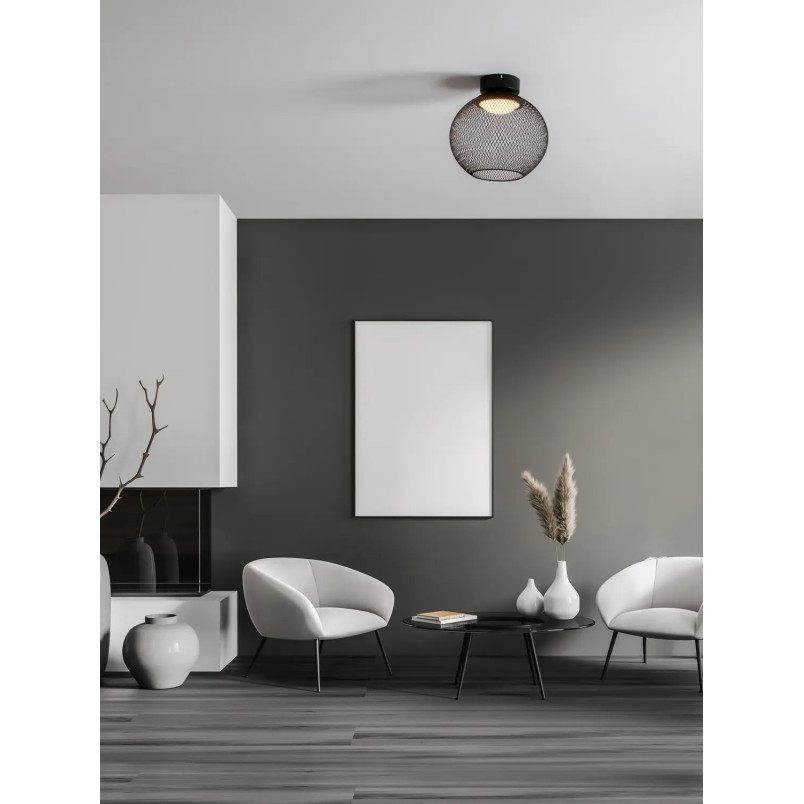 Plafon - ażurowa kula Savino 30cm LED 3000K czarna